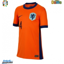 Nederland Virgil van Dijk #4 Hjemmedrakt Dame EM 2024 Kortermet